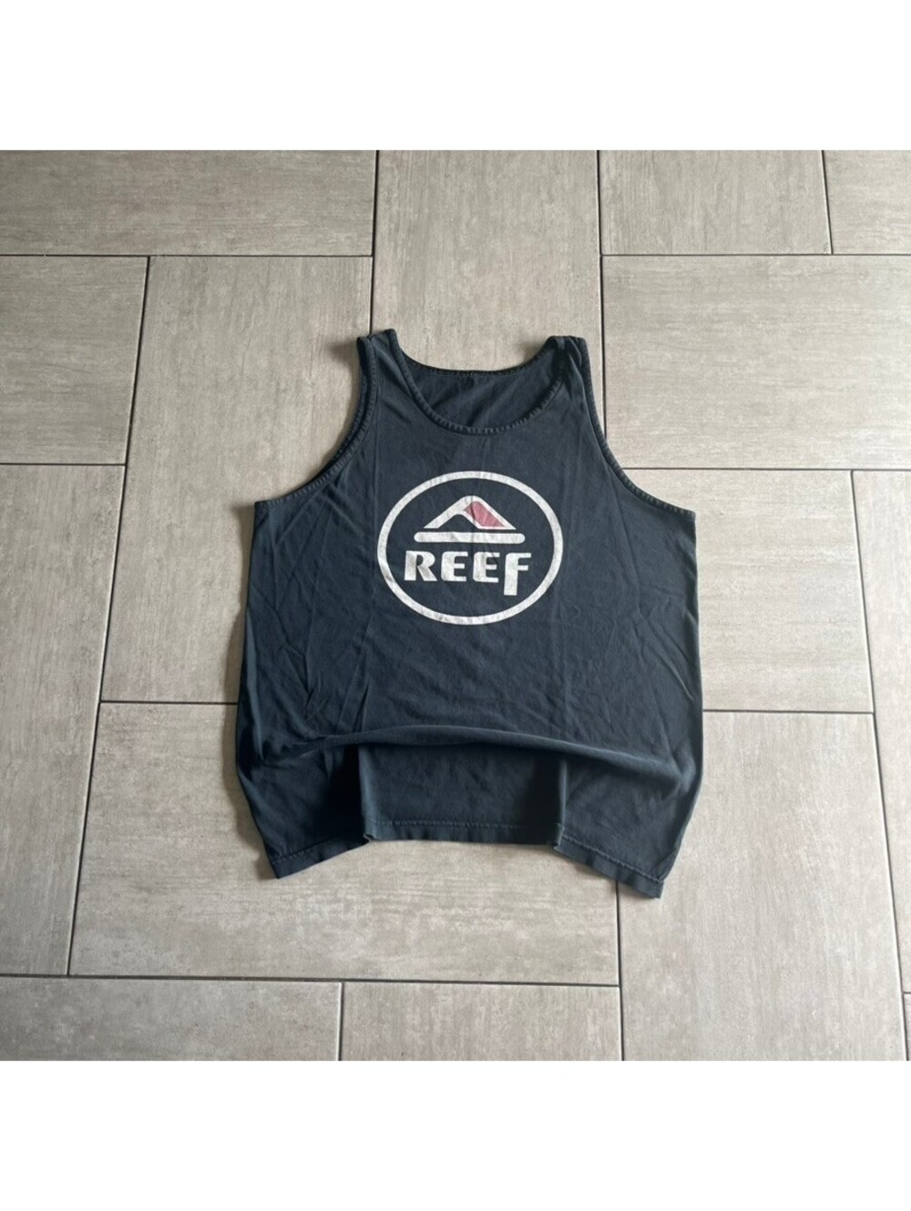 Reef Black Logo Tank Top Casual Men's Size Large